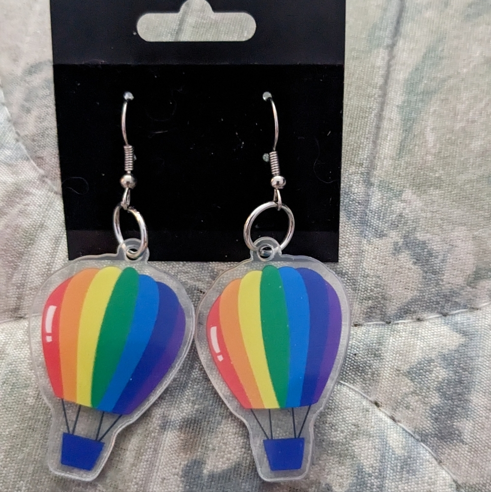 Pride air balloon earrings